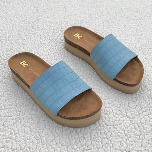 BC Footwear Rare Snakeprint Blue Slides Sandals NWT